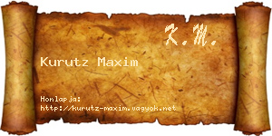 Kurutz Maxim névjegykártya